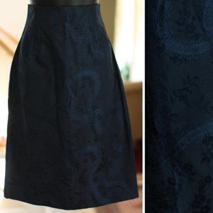 PRADA Navy Blue Brocade Skirt